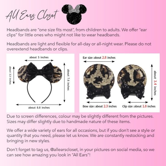 Minnie Mouse Ears White Sequin Headband - Picture 2 of 9